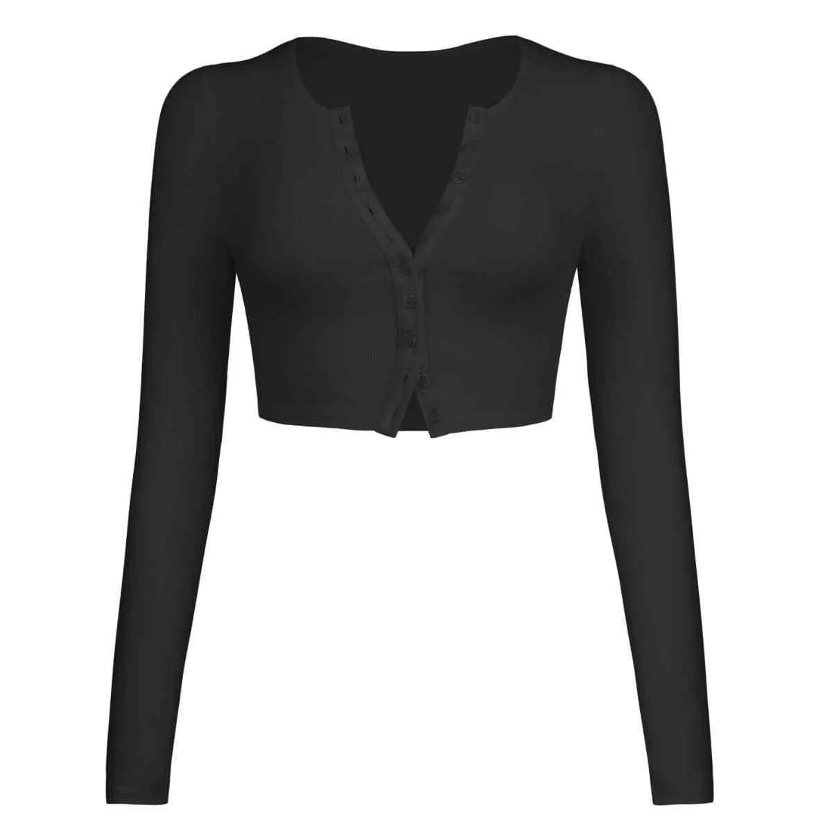 Double Take Button Down Long Sleeve Cropped Top Blouses - Tophatter Daily Deals
