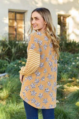 Celeste Design Full Size Leopard Star Striped Long Sleeve Top Blouses - Tophatter Daily Deals