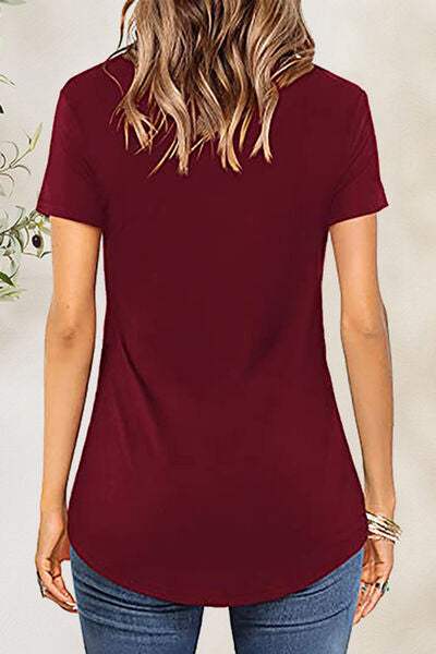 Crisscross Short Sleeve T-Shirt Women's T-Shirts - Tophatter Daily Deals