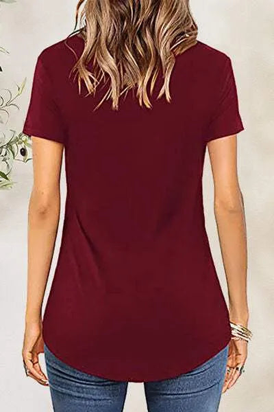 Crisscross Short Sleeve T-Shirt Women's T-Shirts - Tophatter Daily Deals