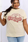 Simply Love Full Size FOOTBALL Graphic Cotton Tee Ivory Women's T-Shirts - Tophatter Daily Deals