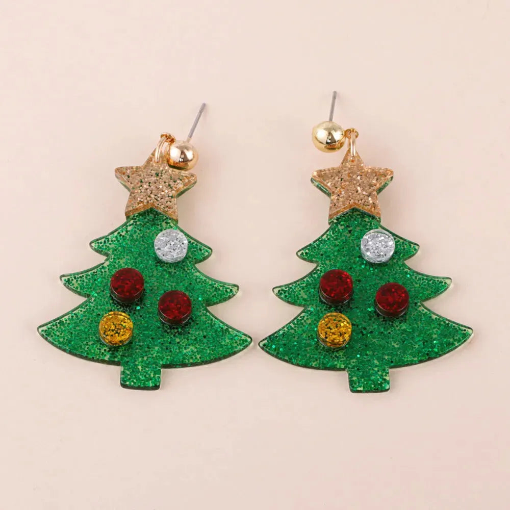 Christmas Tree Rhinestone Alloy Earrings Earrings - Tophatter Daily Deals