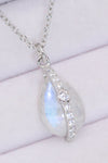 Natural Moonstone and Zircon Pendant Necklace Moonstone - Tophatter Daily Deals