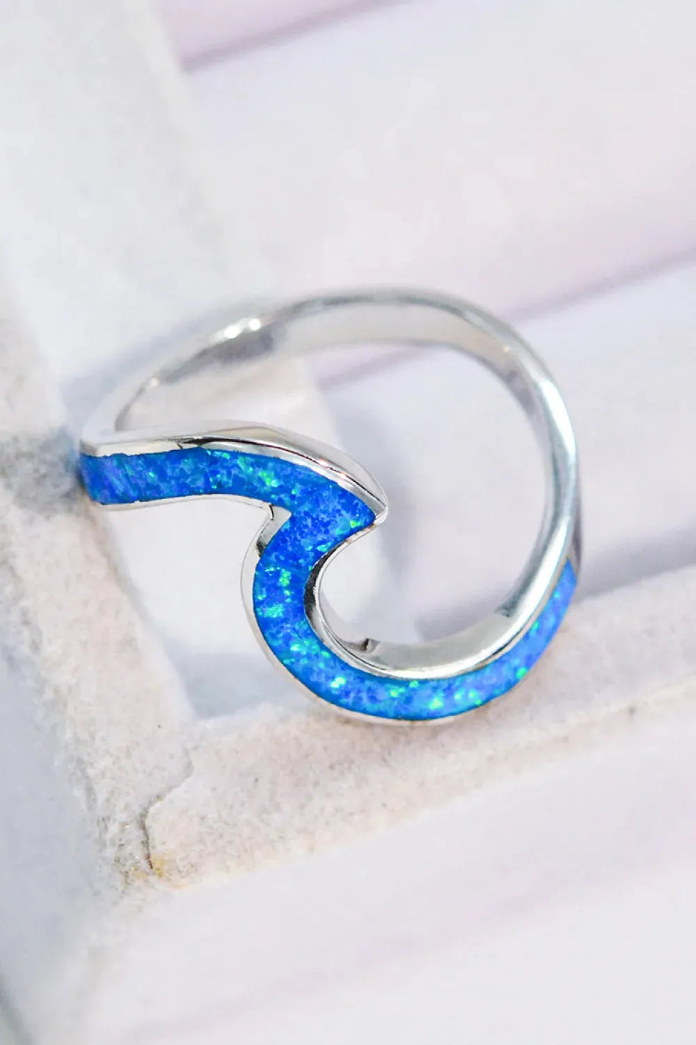 Opal Contrast 925 Sterling Silver Ring Opal - Tophatter Daily Deals