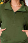 Zip-Up Collared Neck Raglan Sleeve Sweatshirt - Tophatter Deals