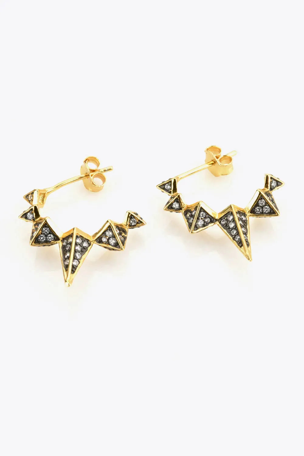 Geometric Zircon Decor 925 Sterling Silver Earrings Earrings - Tophatter Daily Deals