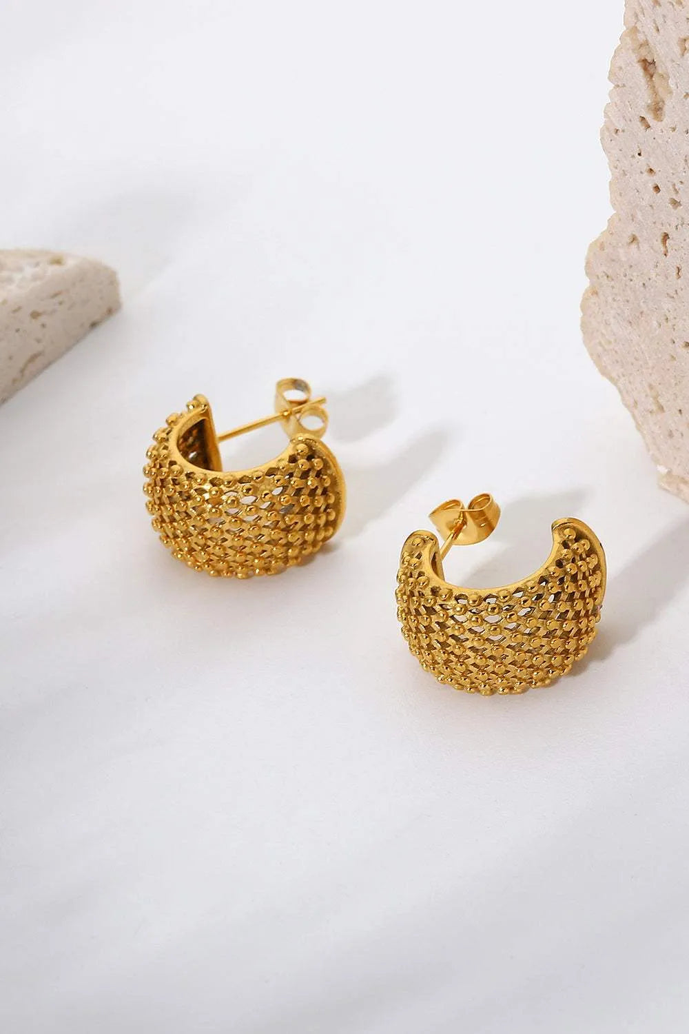 Mesh Half Hoop Earrings Earrings - Tophatter Daily Deals