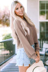 Round Neck Drop Shoulder Long Sleeve Top Blouses - Tophatter Daily Deals