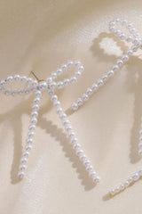 Bow-Shaped Pearl Earrings Earrings - Tophatter Daily Deals