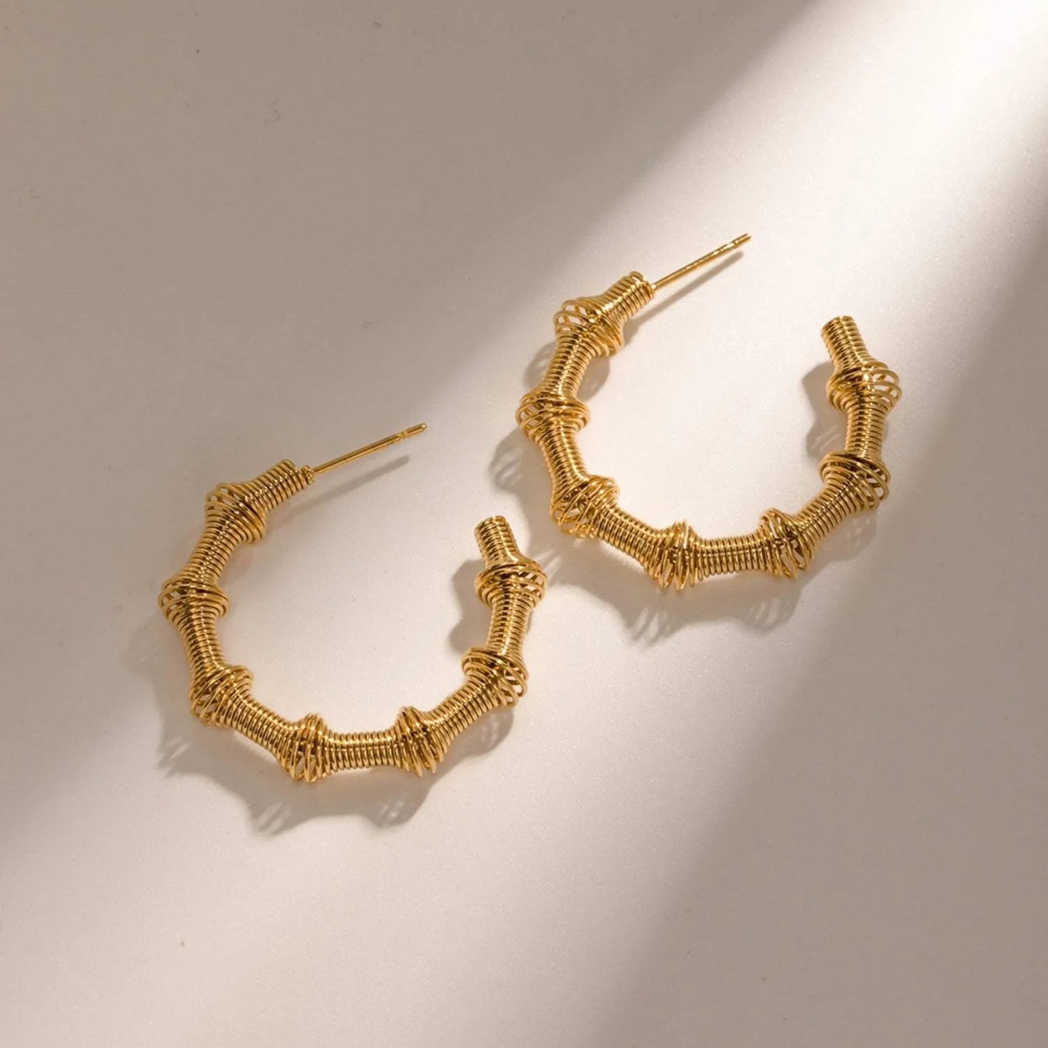 18K Gold-Plated Stainless Steel C-Hoop Earrings Earrings - Tophatter Daily Deals