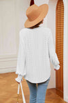 Notched Neck Flounce Sleeve Blouse Blouses - Tophatter Daily Deals