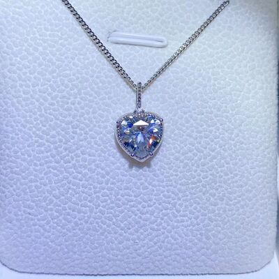 2 Carat Moissanite 925 Sterling Silver Necklace Silver One Size Moissanite - Tophatter Daily Deals