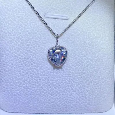 2 Carat Moissanite 925 Sterling Silver Necklace Silver One Size Moissanite - Tophatter Daily Deals