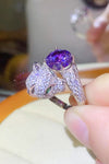 2 Carat Moissanite Adjustable Animal Bypass Ring Purple One Size Moissanite - Tophatter Daily Deals