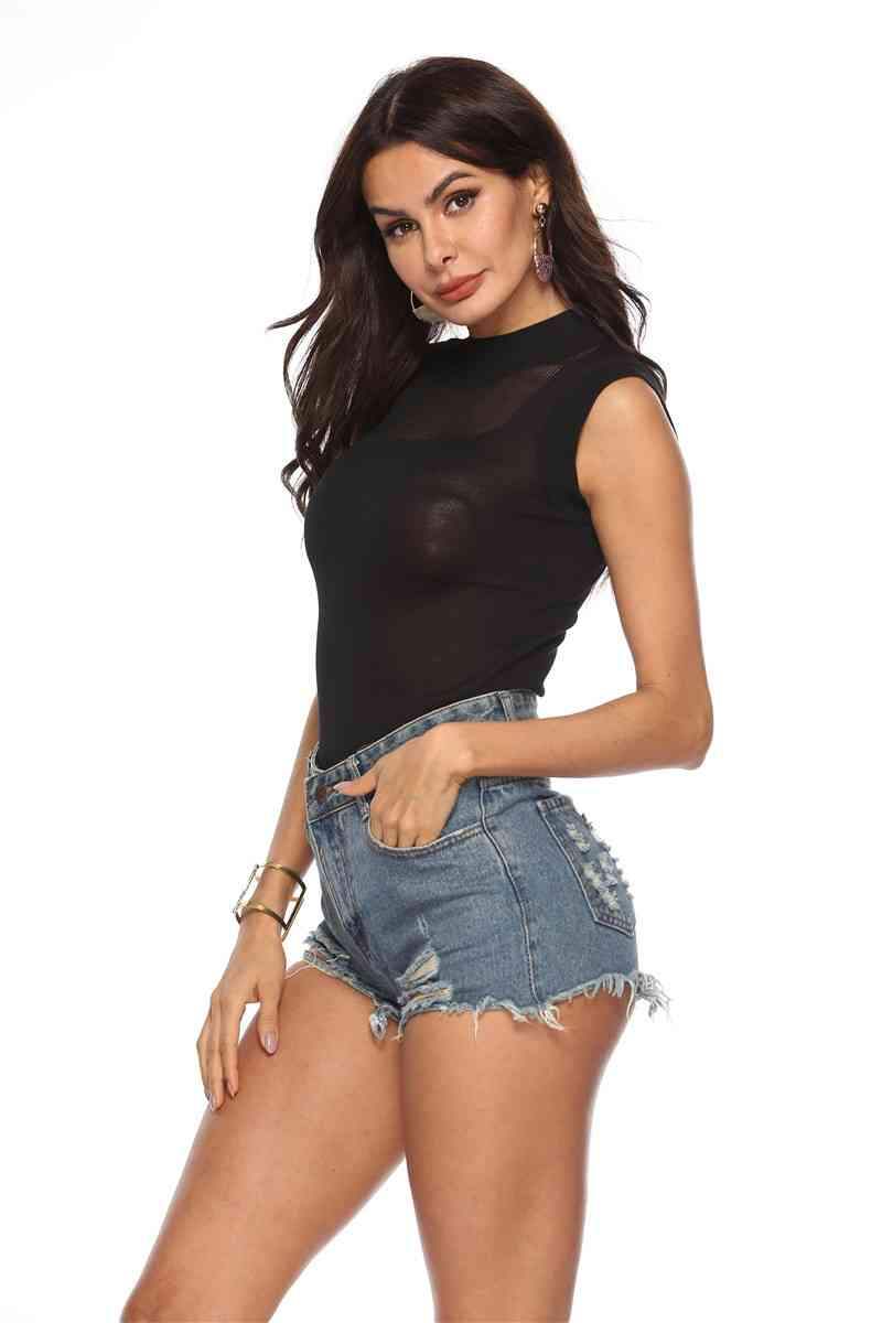 Mock Neck Knit Top Blouses - Tophatter Daily Deals