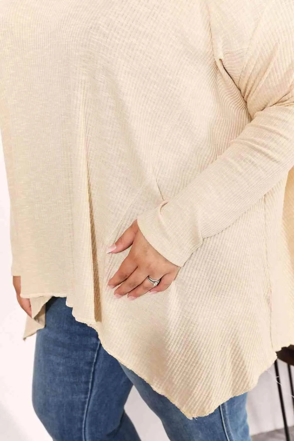 HEYSON Full Size Oversized Super Soft Ribbed Top Blouses - Tophatter Daily Deals