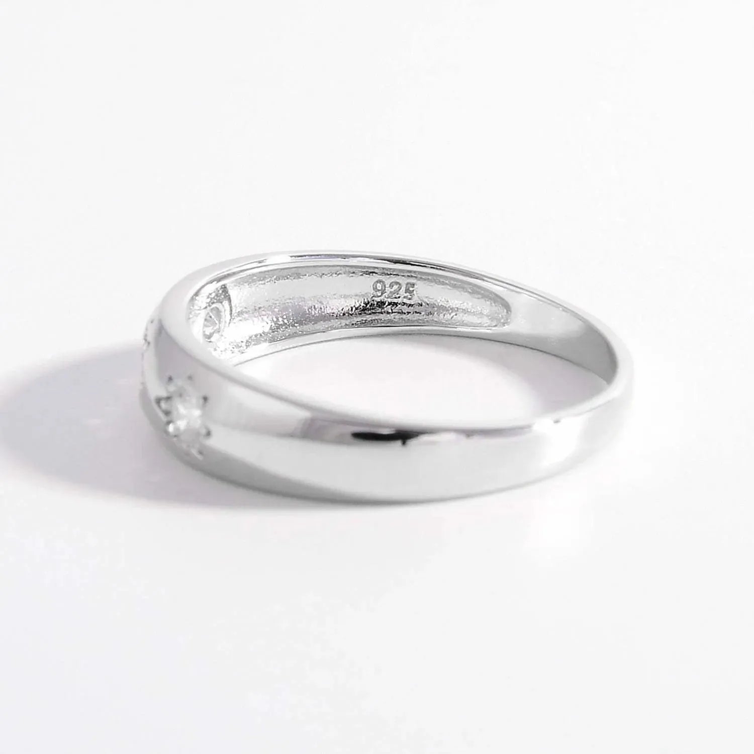 925 Sterling Silver Inlaid Zircon Ring Rings - Tophatter Daily Deals