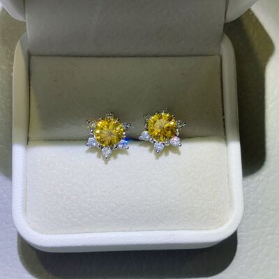 2 Carat Moissanite 925 Sterling Silver Stud Earrings Mustard One Size Moissanite - Tophatter Daily Deals