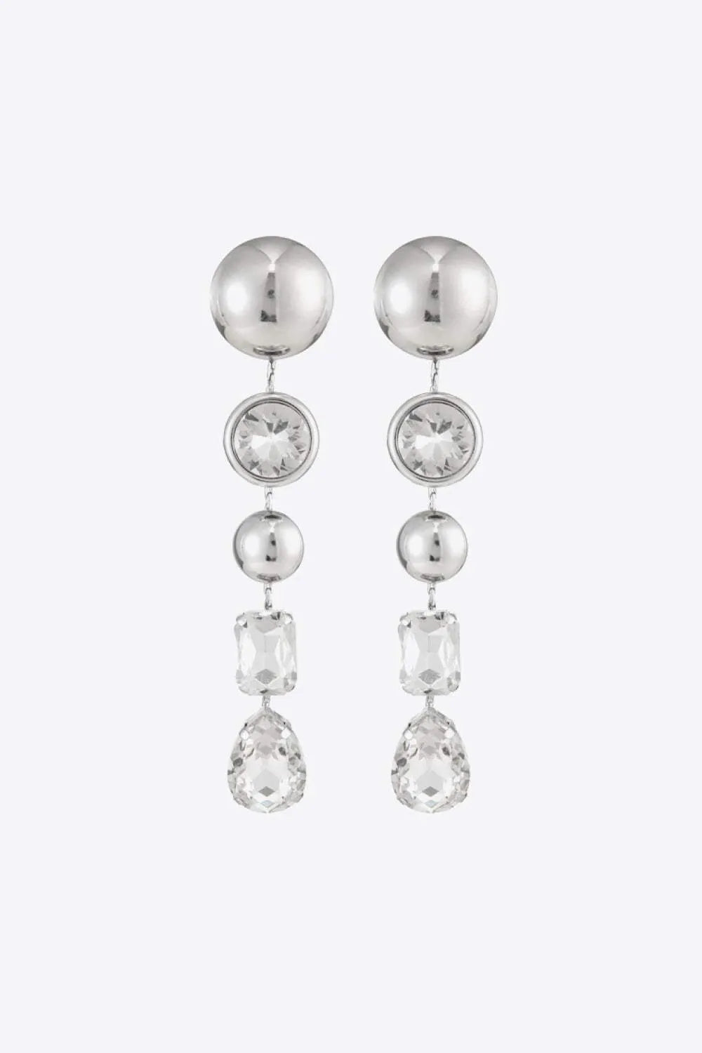 Rhinestone Geometric Drop Earrings Earrings - Tophatter Daily Deals