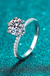 925 Sterling Silver 2 Carat Moissanite Ring - Tophatter Shopping Deals