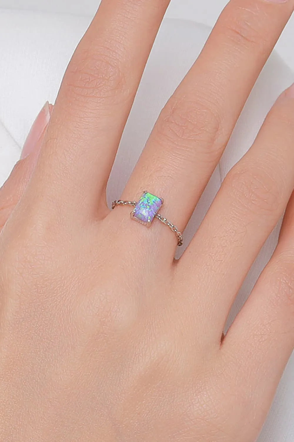 925 Sterling Silver Opal Ring Opal - Tophatter Daily Deals