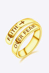 925 Sterling Silver FAITH OVER FEAR Bypass Ring Rings - Tophatter Daily Deals