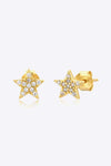 Zircon Decor Star Stud Earrings Gold One Size Earrings - Tophatter Daily Deals