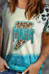 MAMA Lightning Graphic Leopard Round Neck Tee Women's T-Shirts - Tophatter Daily Deals