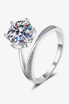 3 Carat Moissanite 6-Prong Ring Silver Moissanite - Tophatter Daily Deals