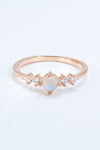 Natural Moonstone and Zircon 18K Rose Gold-Plated Ring Moonstone - Tophatter Daily Deals