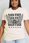 Simply Love Simply Love Full Size BORN FREE Graphic Cotton Tee Women's T-Shirts - Tophatter Daily Deals