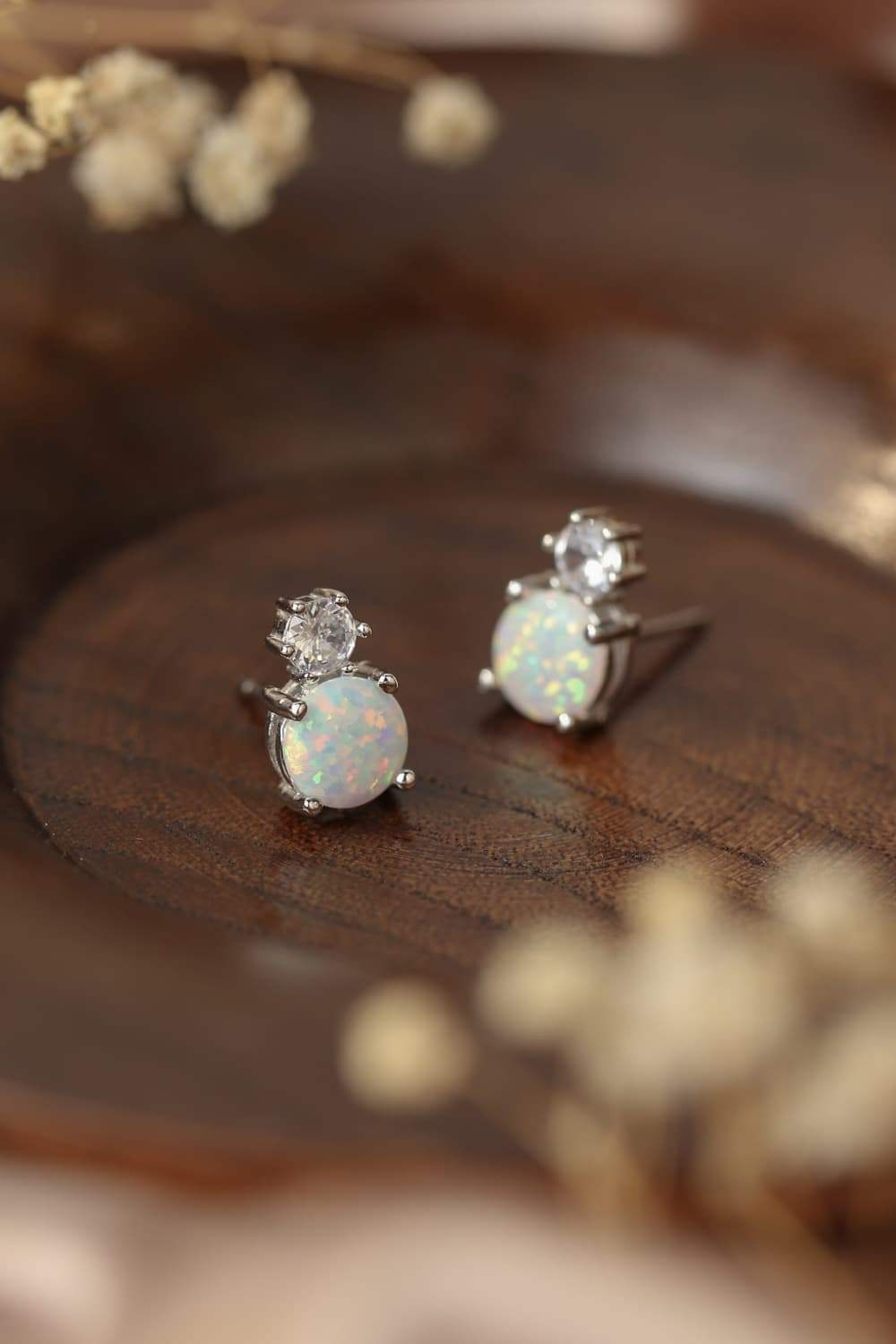 4-Prong Opal Stud Earrings Opal - Tophatter Daily Deals