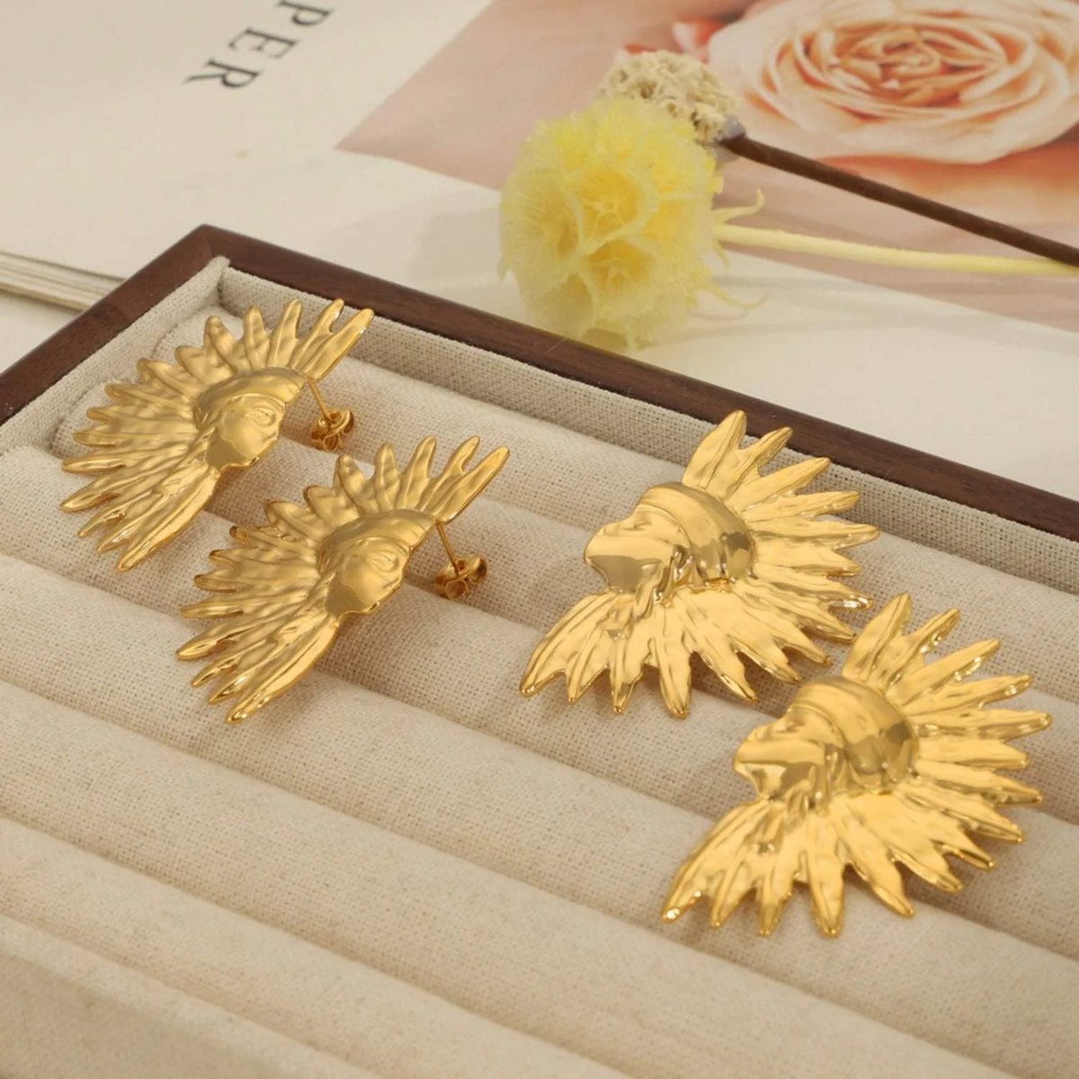 Titanium Steel Gold-Plated Earrings Earrings - Tophatter Daily Deals