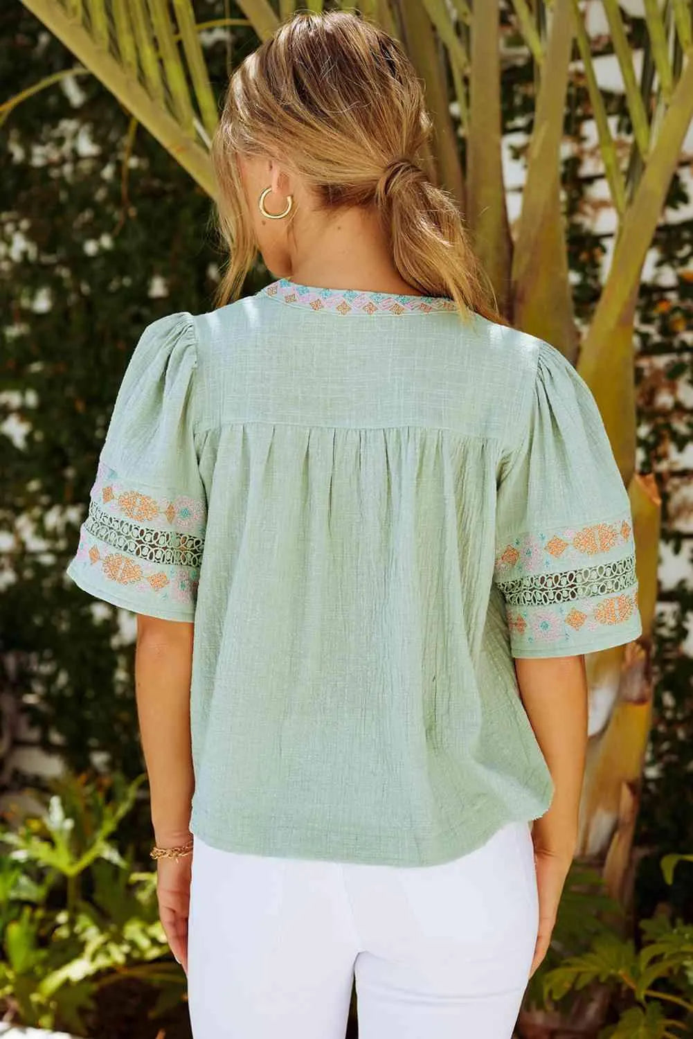 Bohemian Tassel Half Puff Sleeve Top Blouses - Tophatter Daily Deals