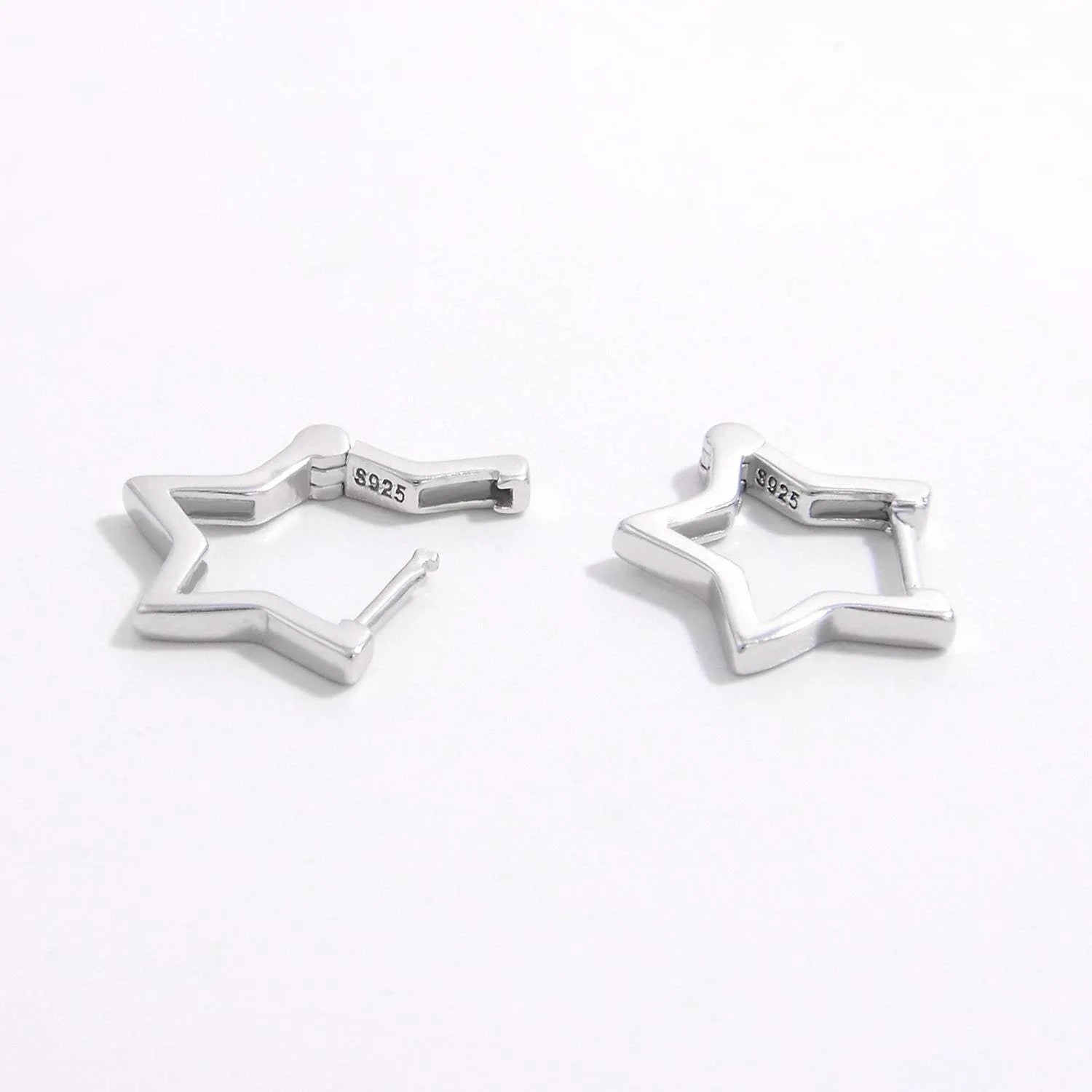 925 Sterling Silver Inlaid Zircon Star Earrings Earrings - Tophatter Daily Deals