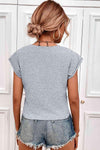 Tied Round Neck Crop Tee Women's T-Shirts - Tophatter Daily Deals