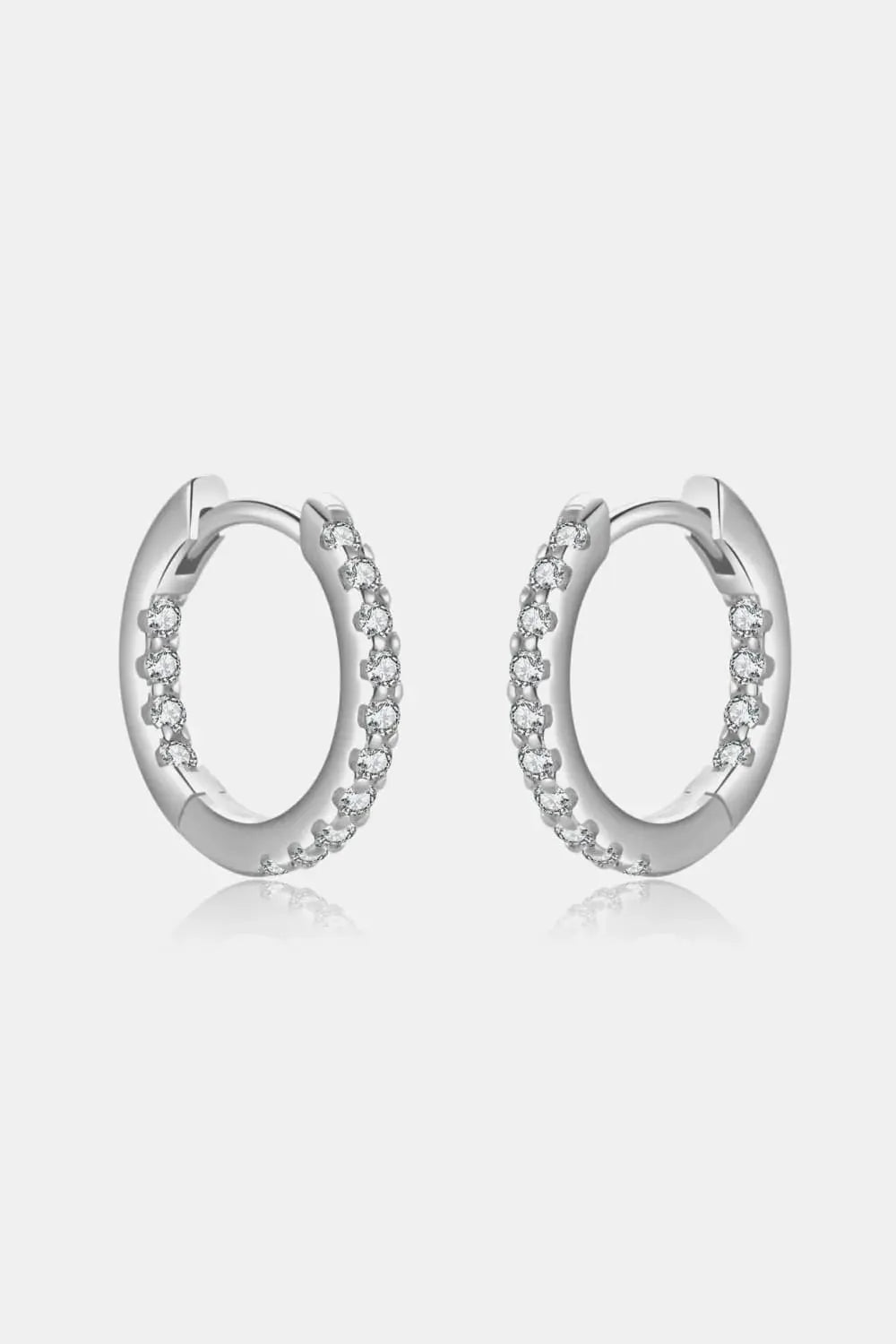 Inlaid Zircon 925 Sterling Silver Huggie Earrings Earrings - Tophatter Daily Deals