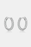 Inlaid Zircon 925 Sterling Silver Huggie Earrings Earrings - Tophatter Daily Deals