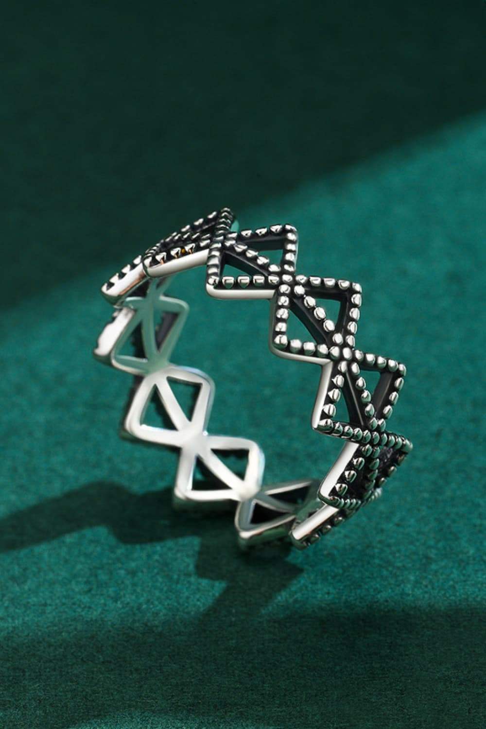 925 Sterling Silver Geometry Shape Ring Rings - Tophatter Daily Deals