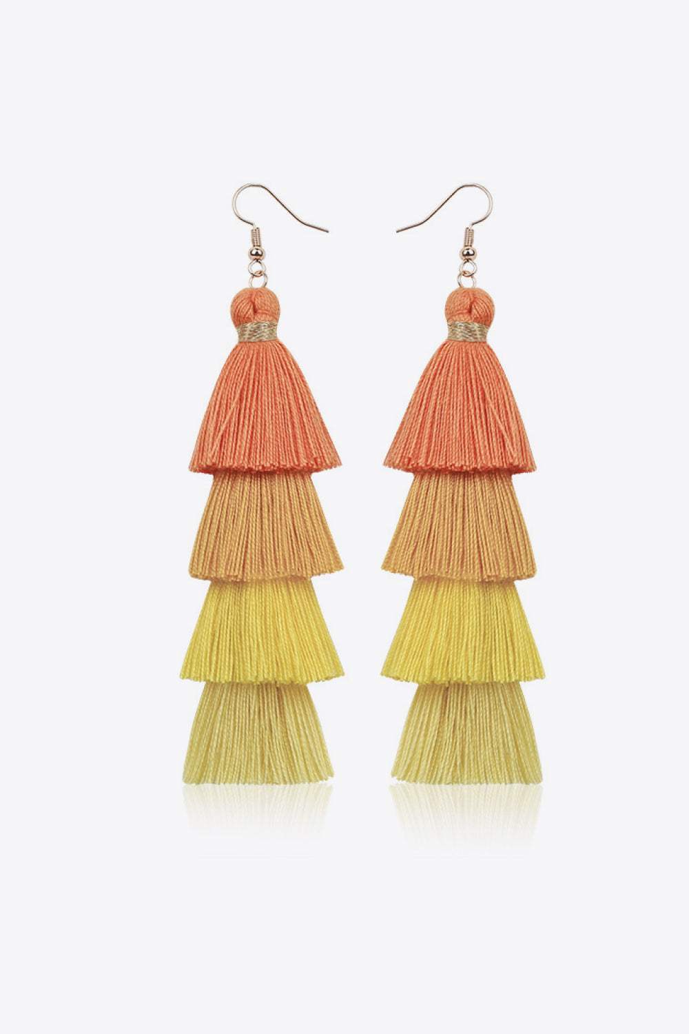 Layered Tassel Earrings Banana Yellow One Size Earrings - Tophatter Daily Deals