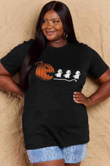 Simply Love Full Size Jack-O'-Lantern Graphic Cotton T-Shirt Women's T-Shirts - Tophatter Daily Deals