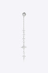 Inlaid Zircon 925 Sterling Silver Single Chain Earring Silver One Size Earrings - Tophatter Daily Deals