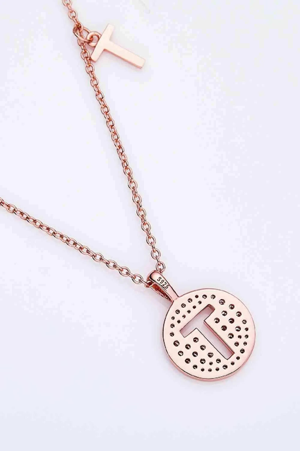 Adored Moissanite K to T Pendant Necklace Moissanite - Tophatter Daily Deals