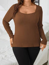 Plus Size Long Sleeve T-Shirt Caramel Women's T-Shirts - Tophatter Daily Deals