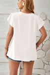 V-Neck Flutter Sleeve T-Shirt Women's T-Shirts - Tophatter Daily Deals