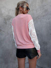 Lace Detail Round Neck Dropped Shoulder T-Shirt Women's T-Shirts - Tophatter Daily Deals