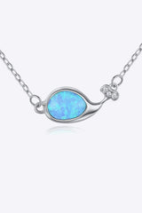 Opal Dolphin 925 Sterling Silver Necklace Opal - Tophatter Daily Deals