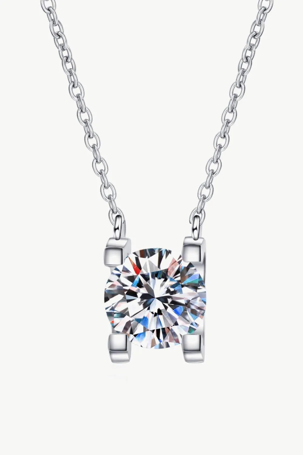 1 Carat Moissanite Chain Necklace Silver One Size Moissanite - Tophatter Daily Deals