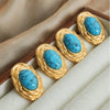 18K Gold-Plated Natural Stone Earrings Earrings - Tophatter Daily Deals