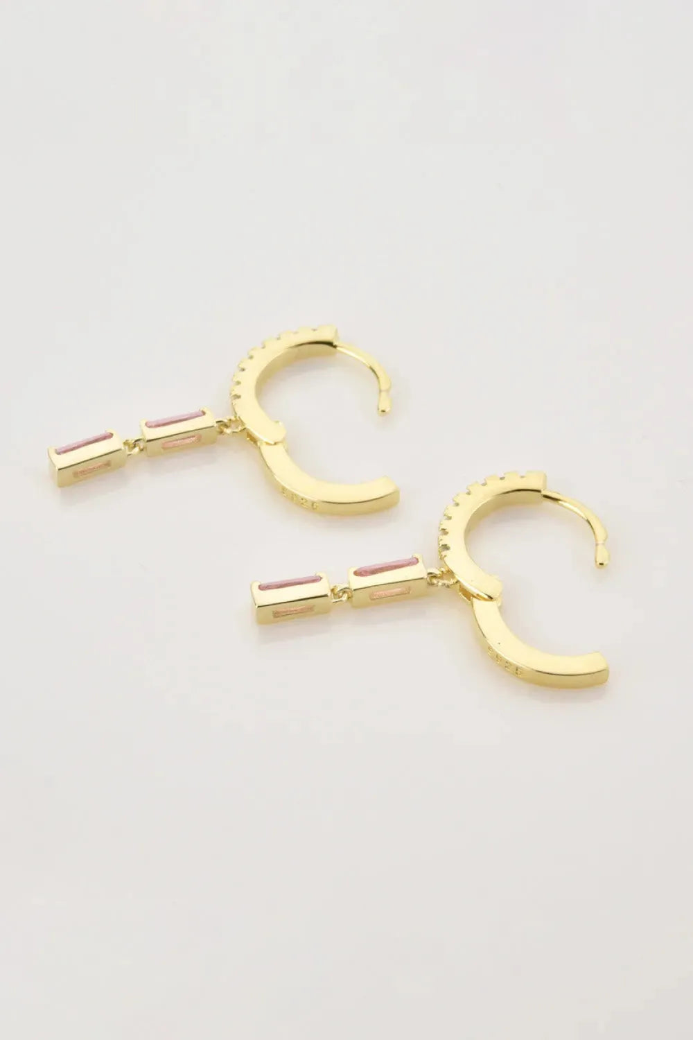 Zircon 925 Sterling Silver Drop Huggie Earrings Earrings - Tophatter Daily Deals